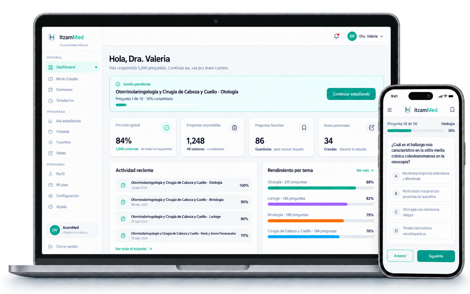 Vista previa de la plataforma ItzamMed